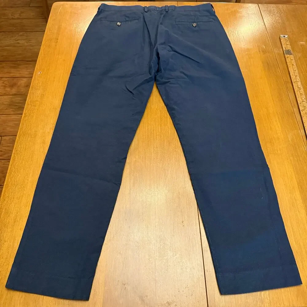 J. Crew Ludlow Slim Fit pants Navy 33X30 Baird McNutt Irish Linen old money